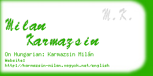milan karmazsin business card